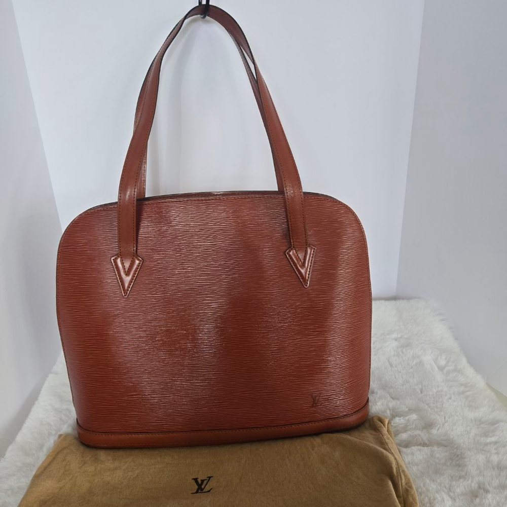Vintage Louis Vuitton Brown Epi Leather Lussac Shoulder Bag w/COA & Dustbag